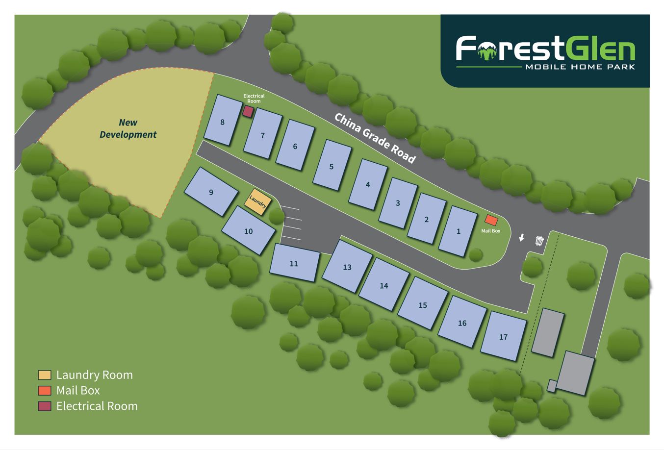 Forest Glen Mobile Home Park aerial map
